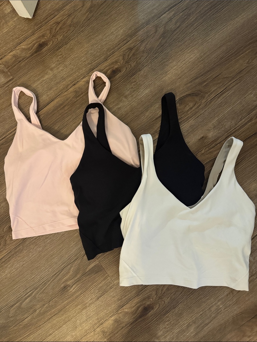 lululemon athletica V-Neck Cropped Tank Trio - Pink, Black & white
